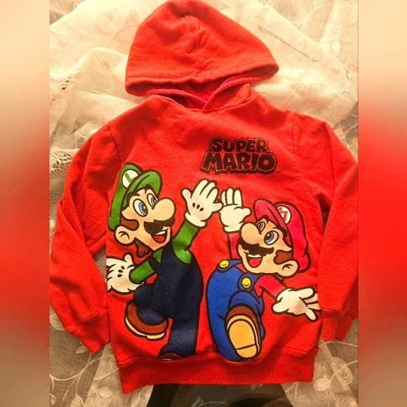 Nintendo Other - Kids Red Mario Brothers hoodie sweater size Medium 7/8